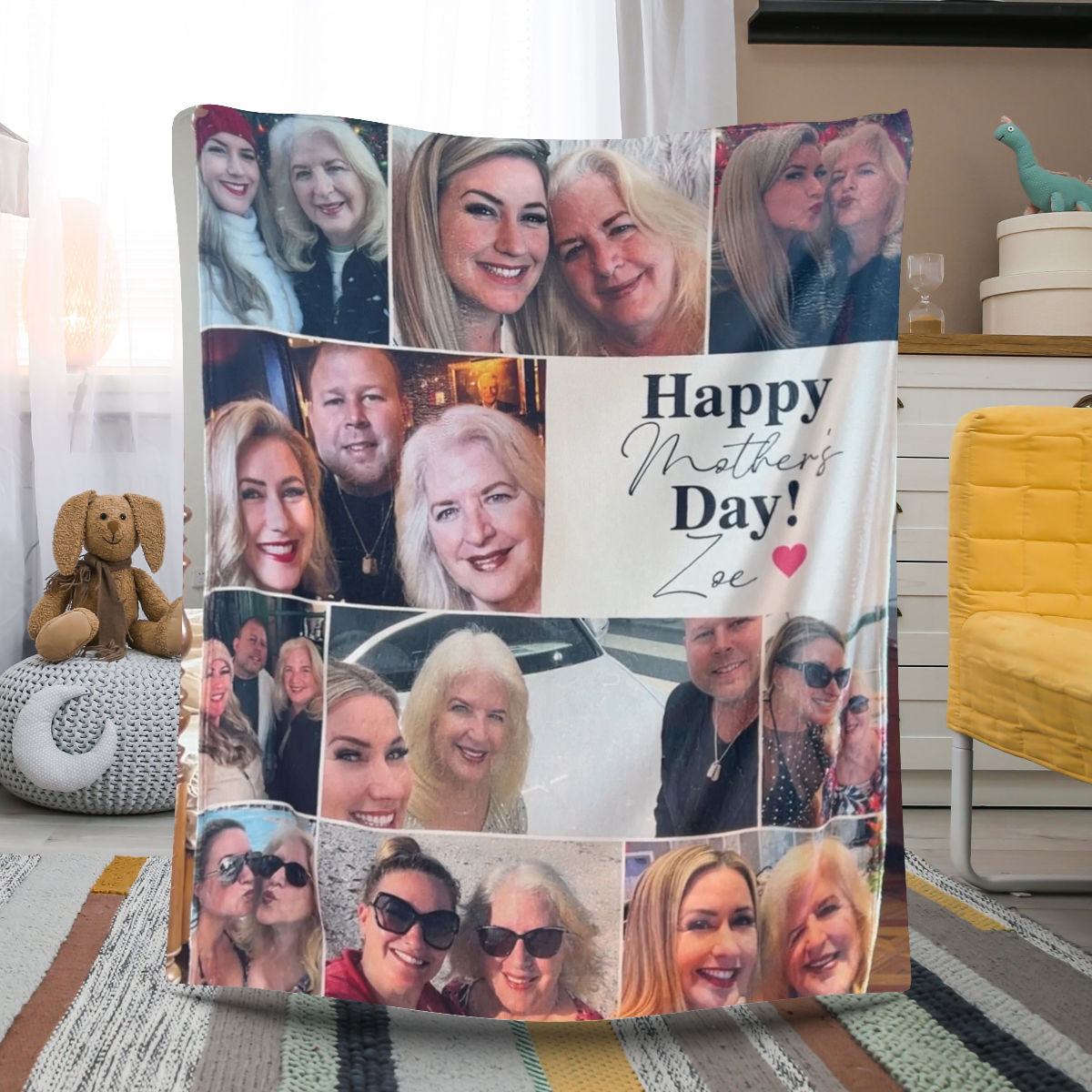 Custom Blanket With 10 Photos Mother's Day Gift