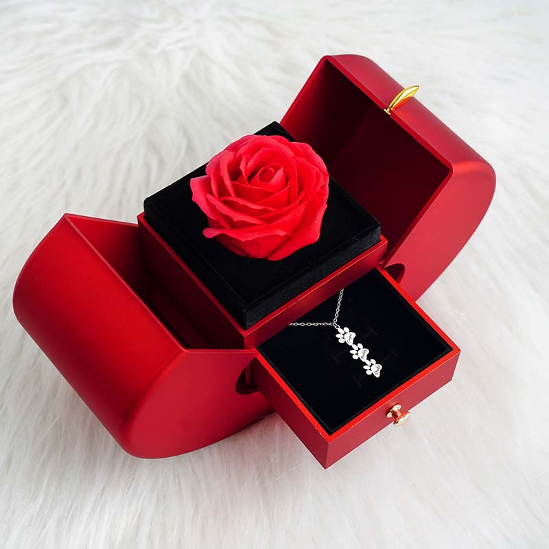 Personalized Paw Print Name Necklace