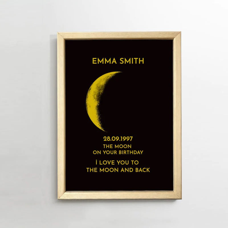 Custom Moon Phase With Custom Text - Christmas Gift for Mom