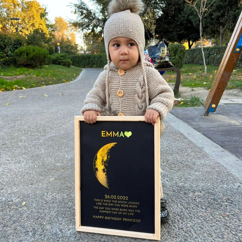 Custom Moon Phase With Custom Text - Christmas Gift for Mom