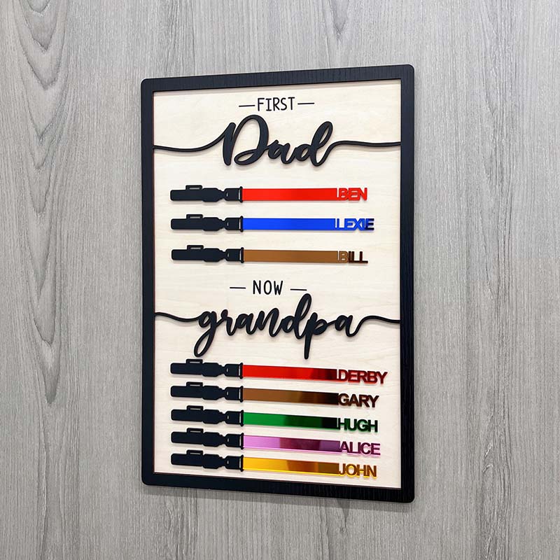 50% OFF❤️First Dad Now Grandpa-Wooden Gift for Father's Day