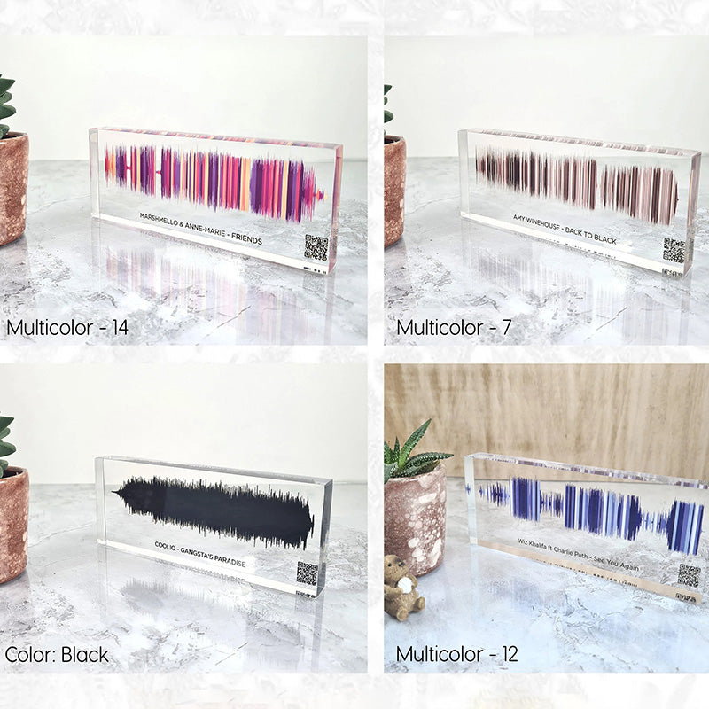 Custom Rainbow Soundwave Art -Voice Recording Gift