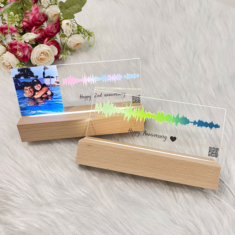Custom Rainbow Soundwave Art -Voice Recording Gift