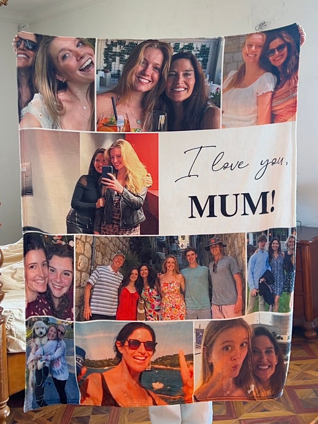 Custom Blanket With 10 Photos Mother's Day Gift