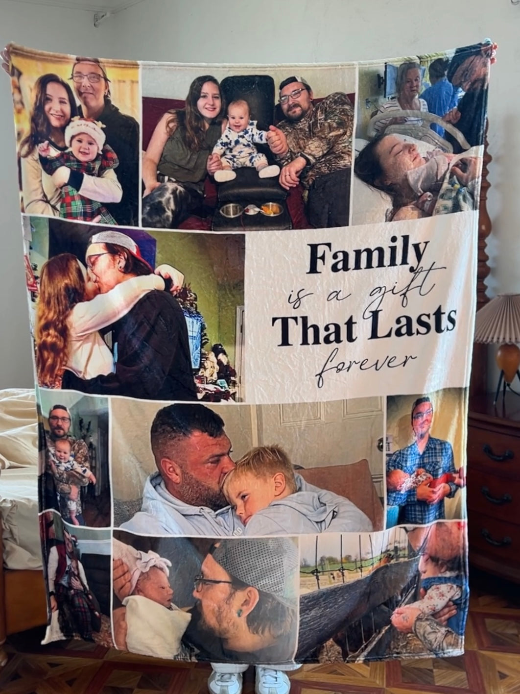 Custom Blanket With 10 Photos Mother's Day Gift