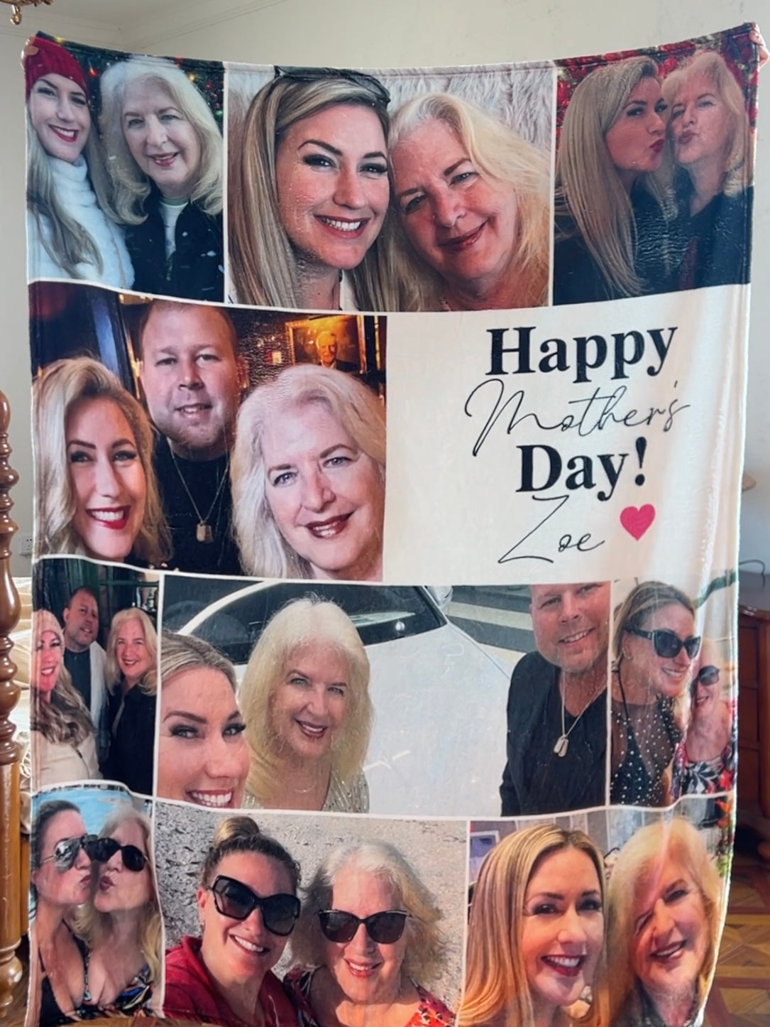 Custom Blanket With 10 Photos Mother's Day Gift