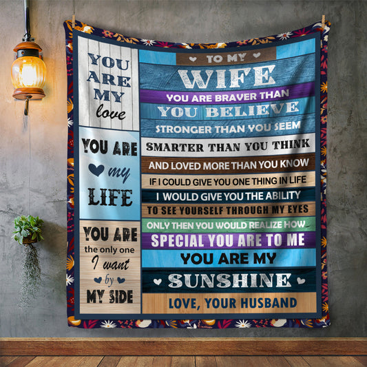 To My Wife Luxury Fleece Blanket