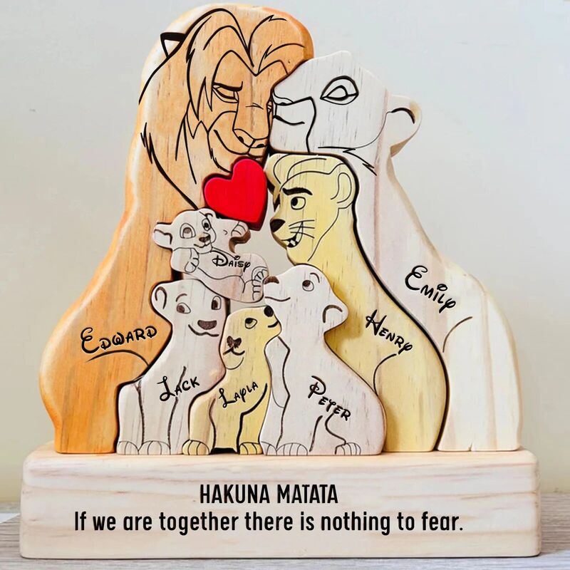 Lions Family Wooden Puzzle
