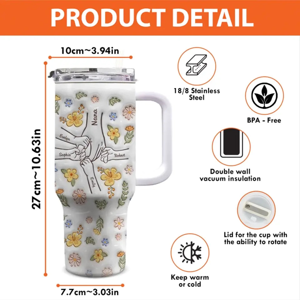 Personalized Custom 3D Inflated Effect Printed Stainless Steel Tumbler