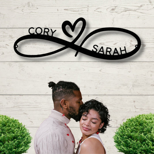Infinity Couples Monogram Metal Sign