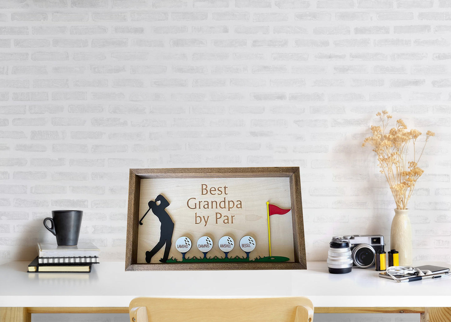 Best Dad by Par Sign - Personalized Wooden Golf Sign