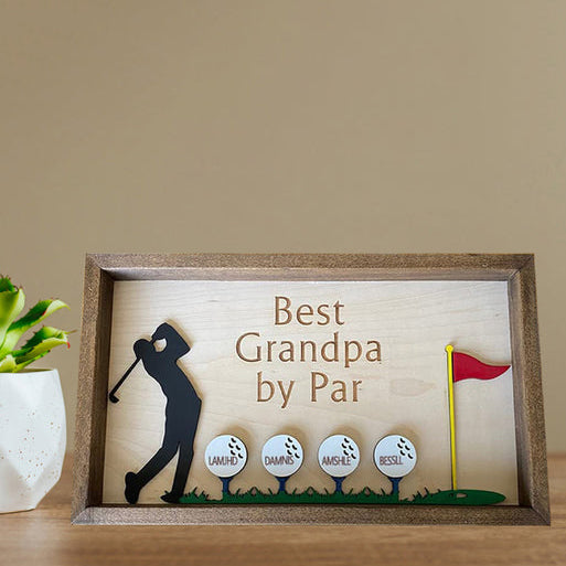 Best Dad by Par Sign - Personalized Wooden Golf Sign