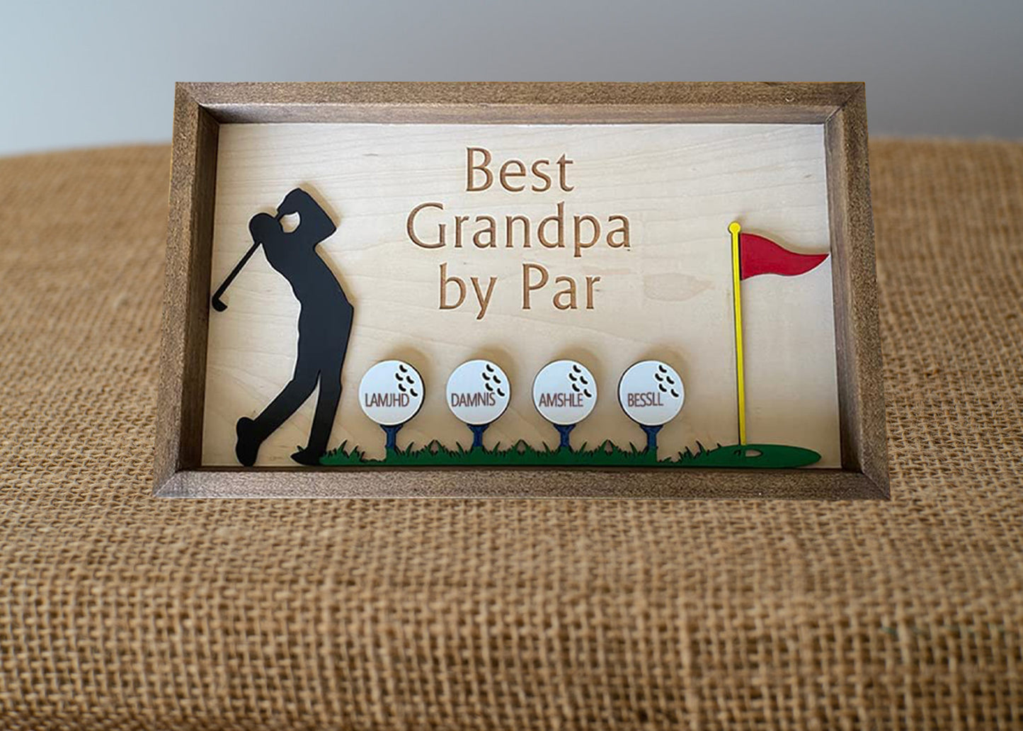 Best Dad by Par Sign - Personalized Wooden Golf Sign