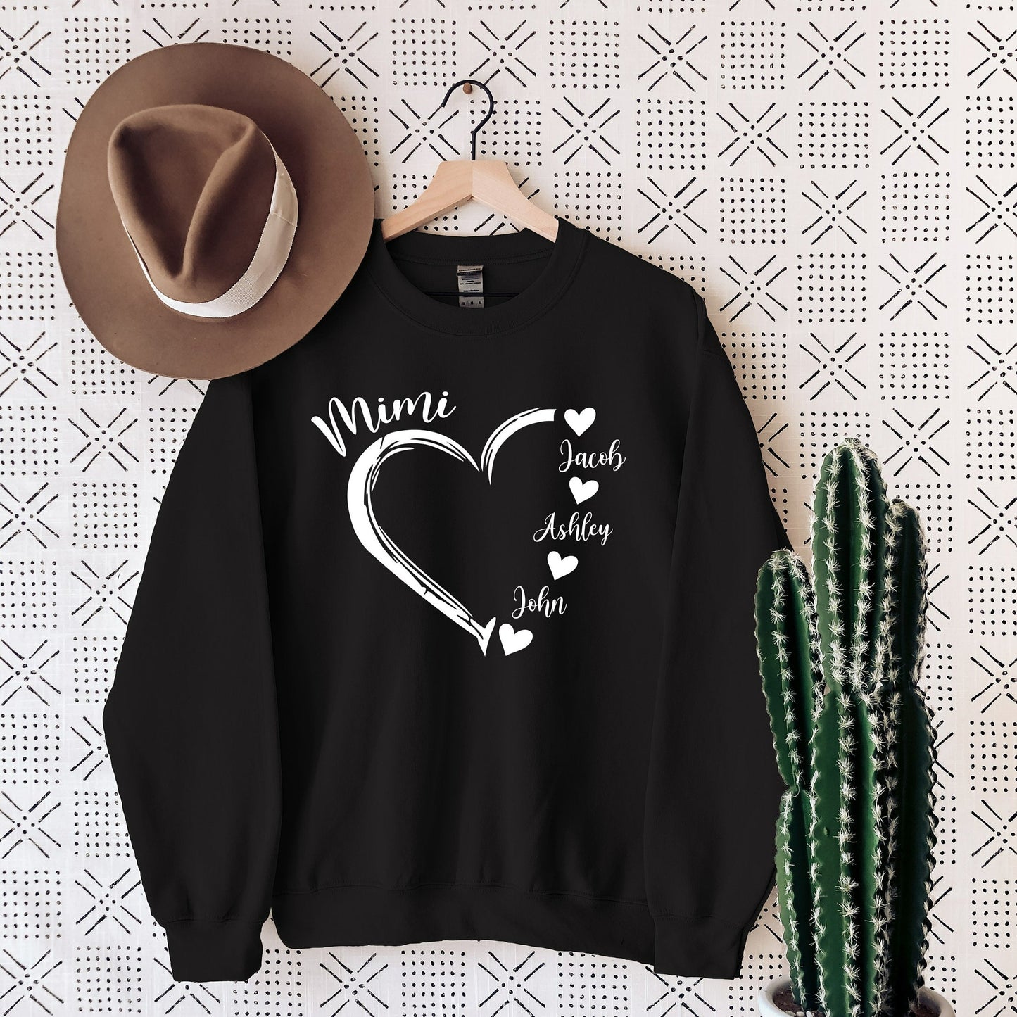 Personalized Mama Grandma Heart Sweatshirt