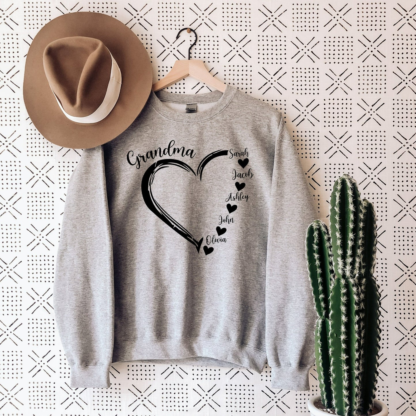 Personalized Mama Grandma Heart Sweatshirt