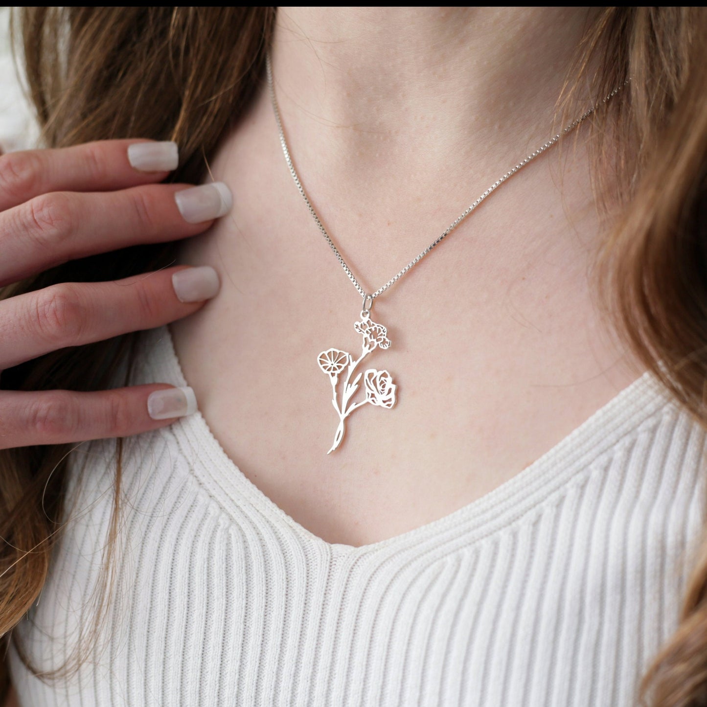 Combined Birth Flower Bouquet Necklace