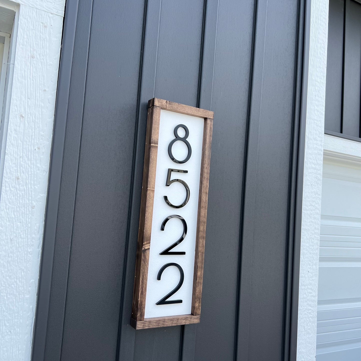 Custom Wooden House Numbers Sign
