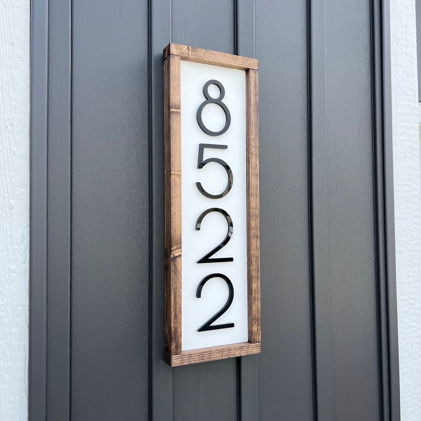 Custom Wooden House Numbers Sign