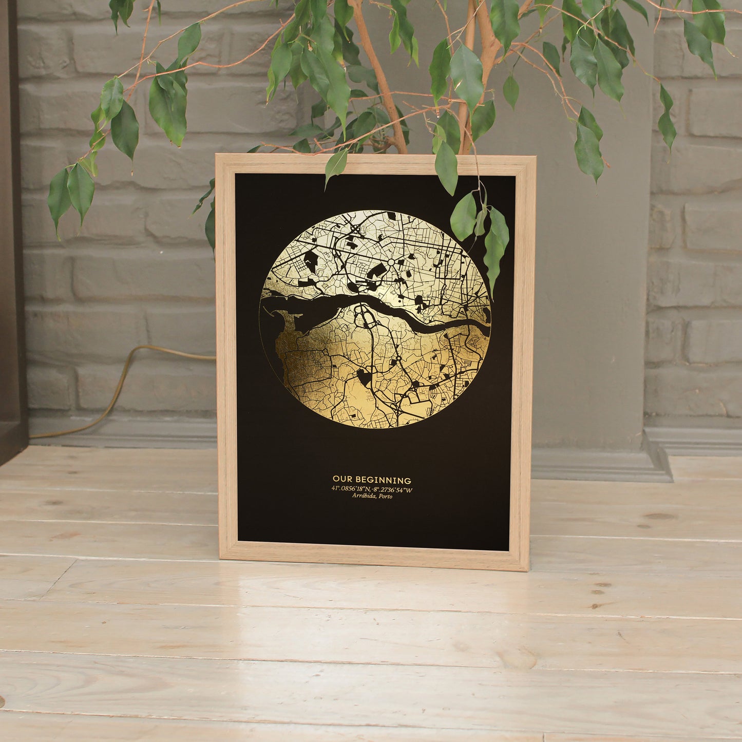 Custom Foil Map Print