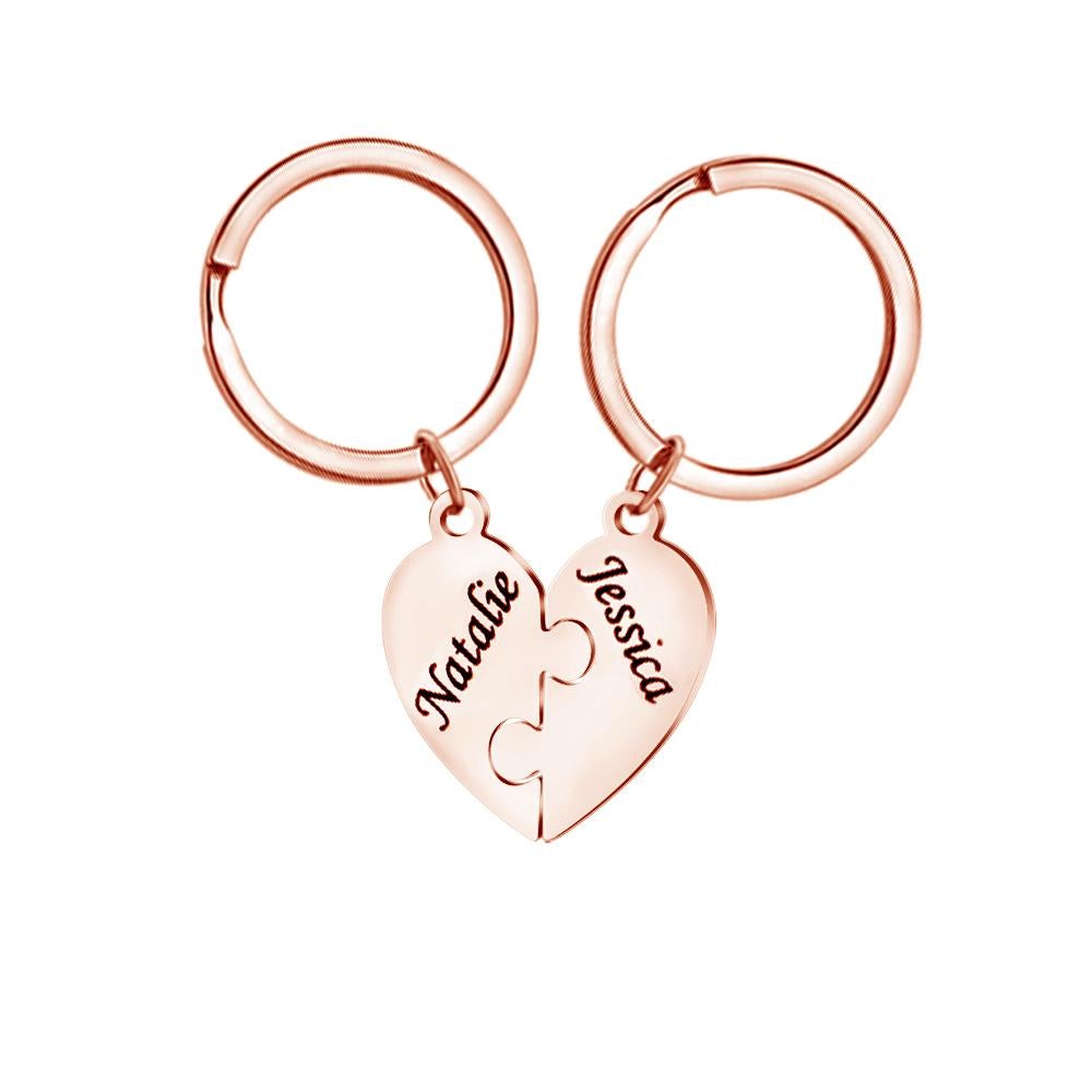 Famille Coeur Pendentif Puzzle Collier Bracelet Keychian TT