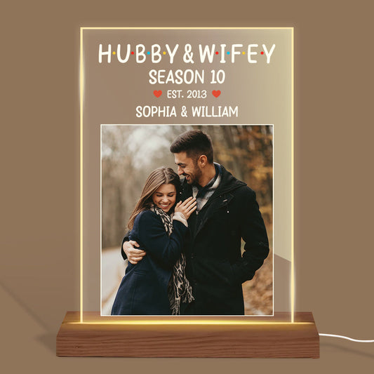 Personalisierte Hubby & Wifey Acryl-LED-Lampe💕