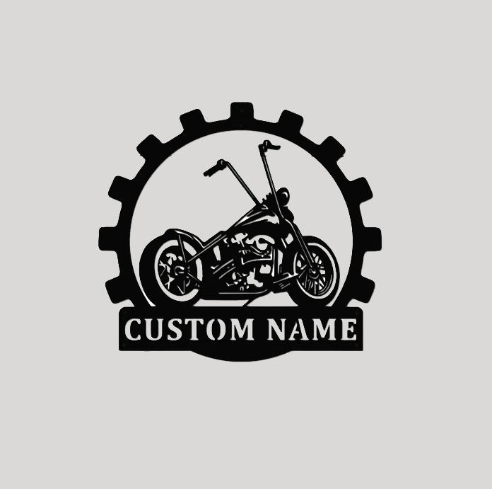 Custom Motorcycle Gear Sign