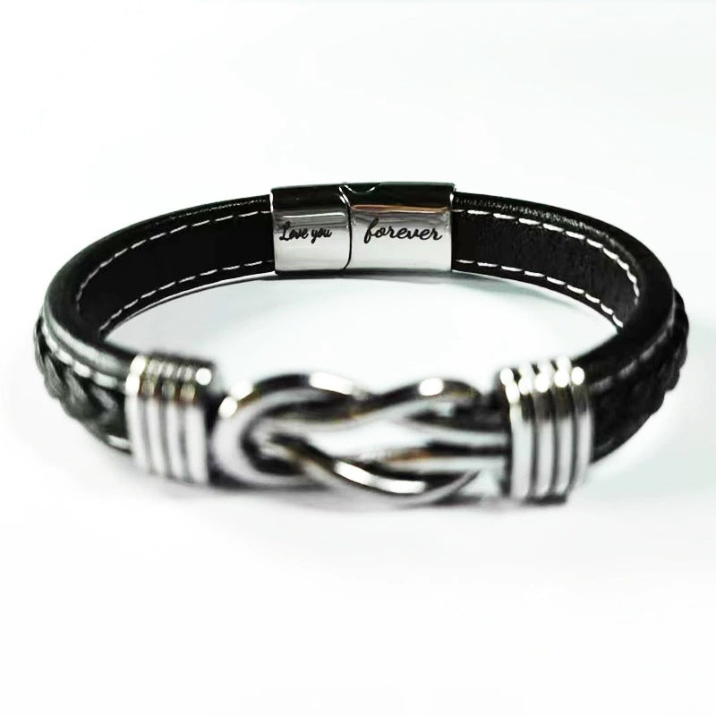 Custom Men's Leather Infinity Bracelets