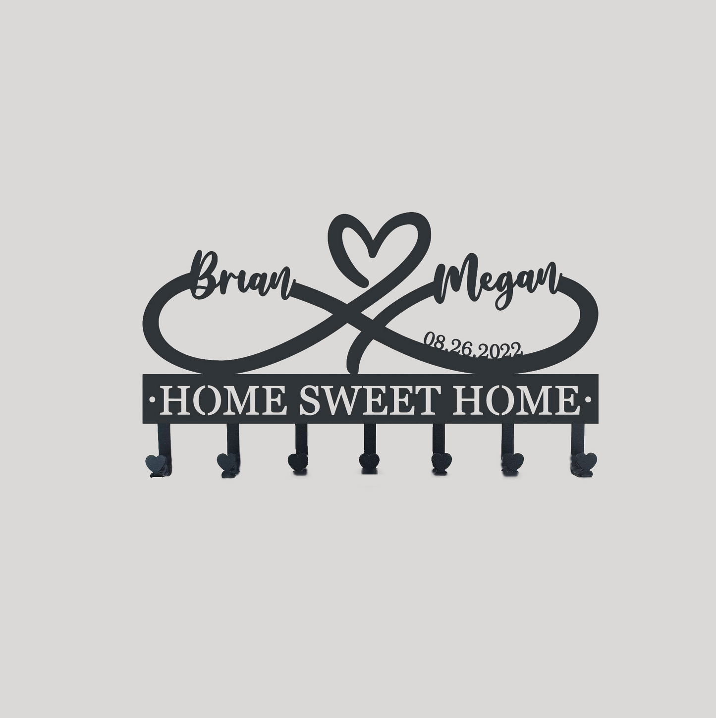 Personalisierter Infinity-Schlüsselhalter für die Wand