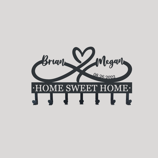 Personalisierter Infinity-Schlüsselhalter für die Wand