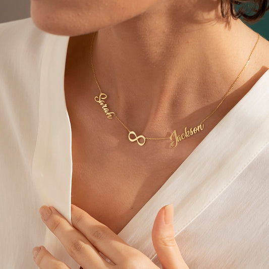 Couples Necklace with Infinity Charm