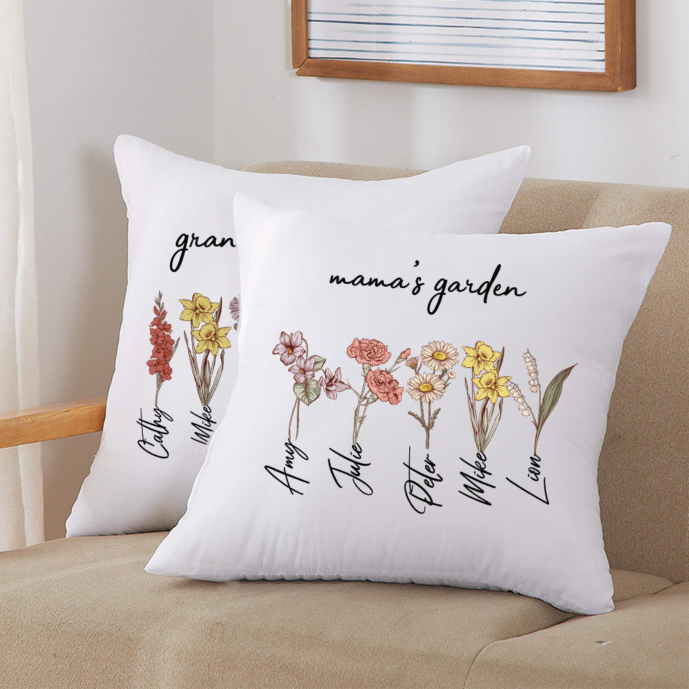 Mama's Garden is Her Children Coussin d'oreiller personnalisé
