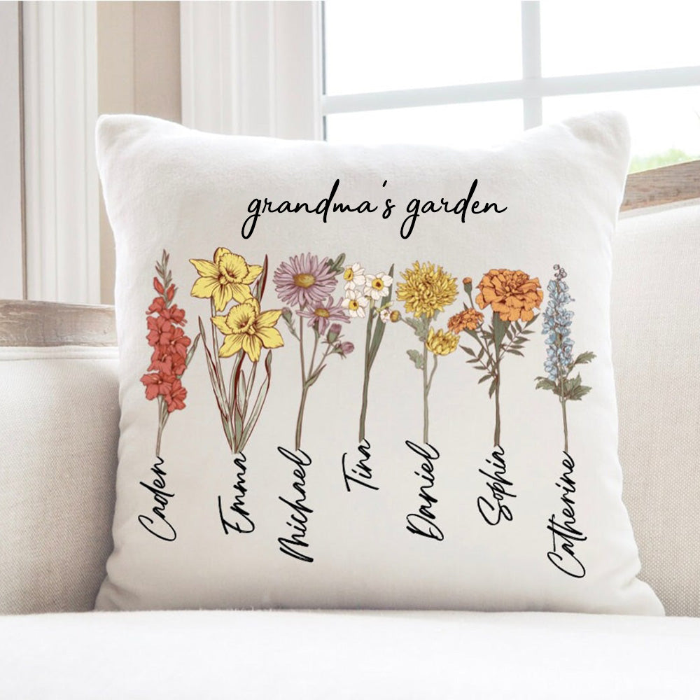 Mama's Garden is Her Children Coussin d'oreiller personnalisé