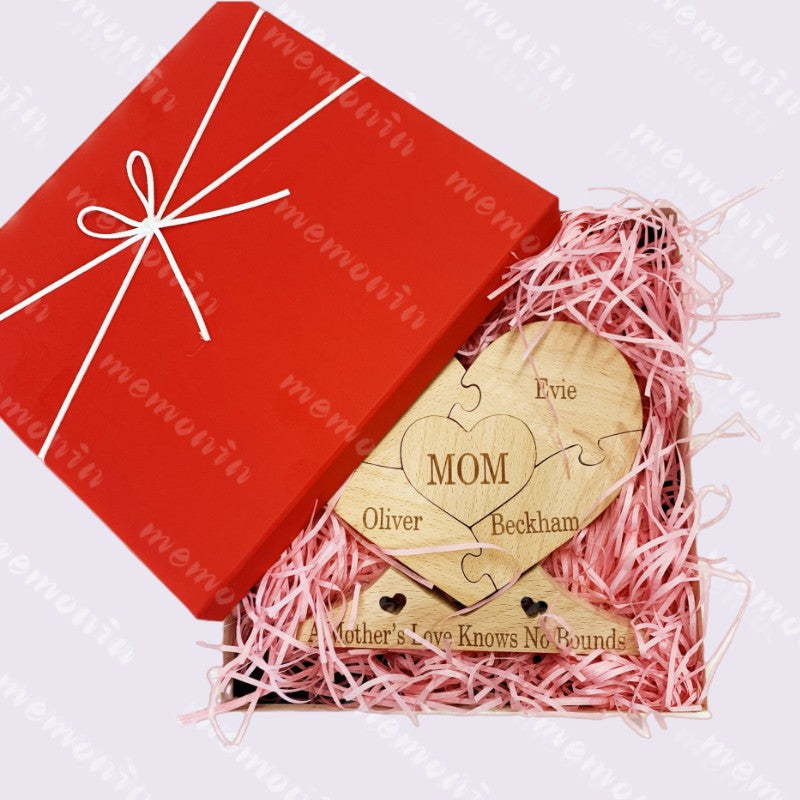 Benutzerdefinierte hölzerne Name Herz Puzzle