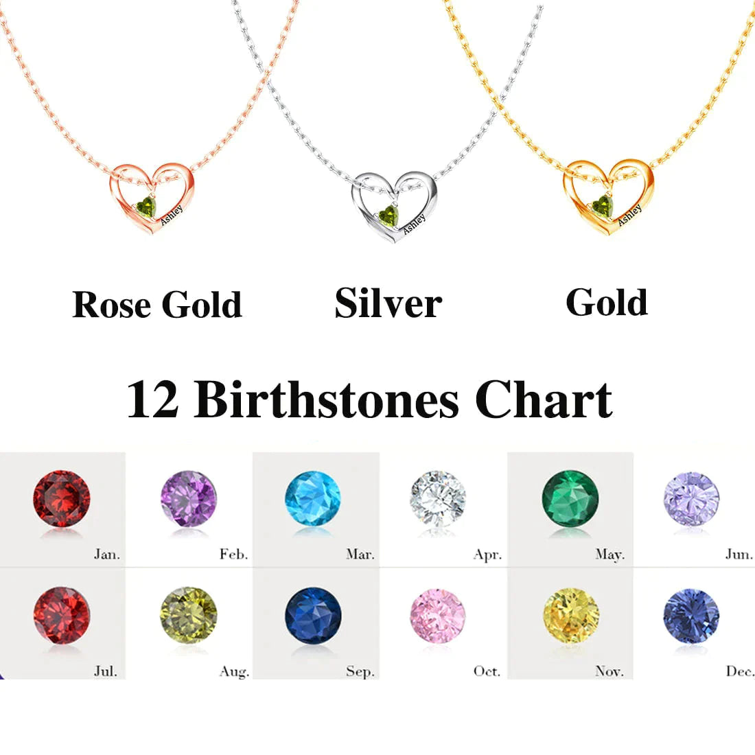 Heart of Love Birthstone Necklace