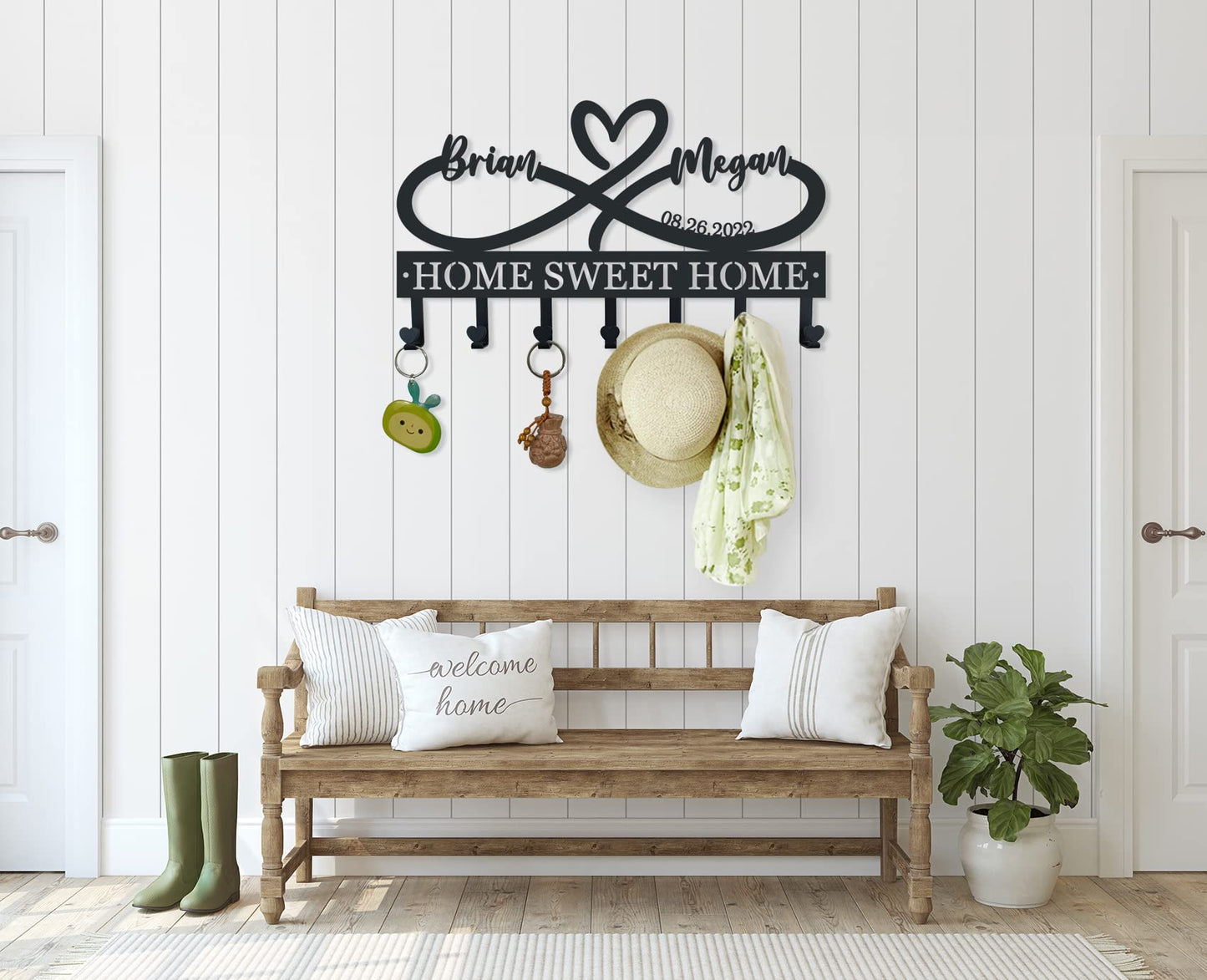 Personalisierter Infinity-Schlüsselhalter für die Wand