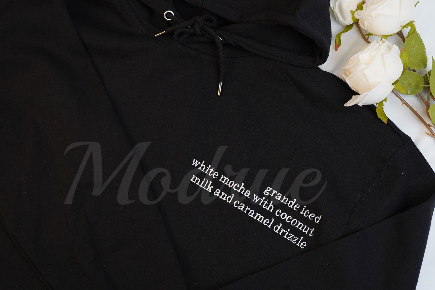 Custom Coffee Order Embroidered Sweatshirt Hoodie
