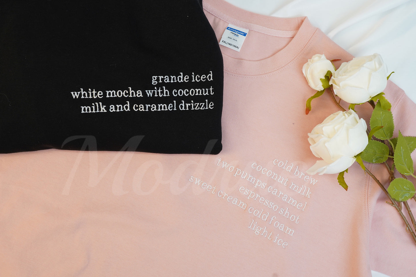 Custom Coffee Order Embroidered Sweatshirt Hoodie
