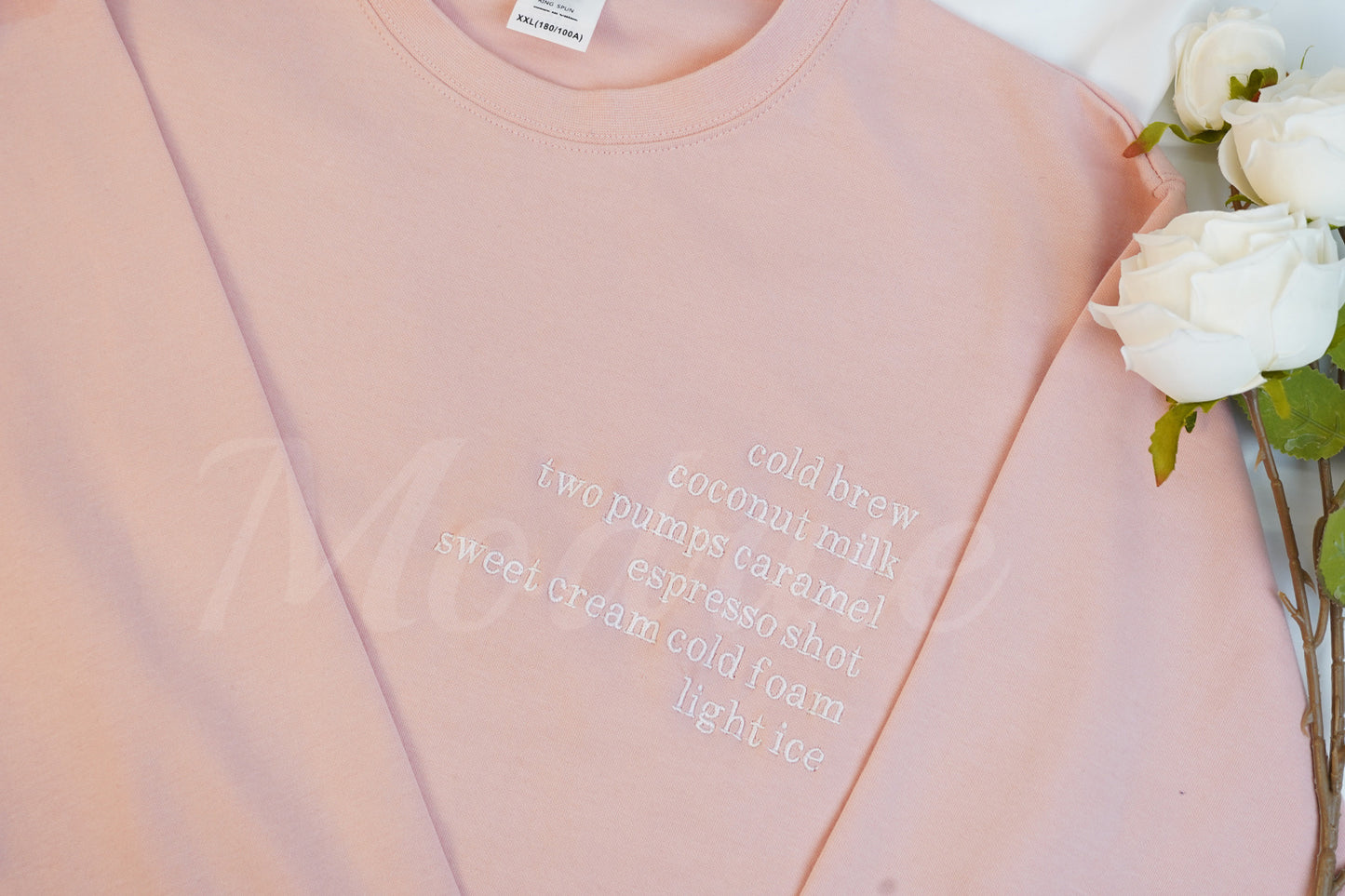 Custom Coffee Order Embroidered Sweatshirt Hoodie