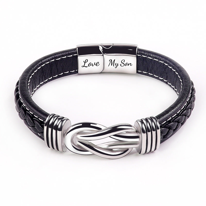Custom Men's Leather Infinity Bracelets
