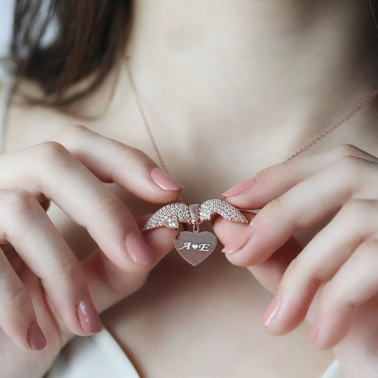 Engraved Heart Necklace Valentine's Day