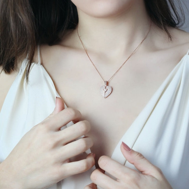 Engraved Heart Necklace Valentine's Day