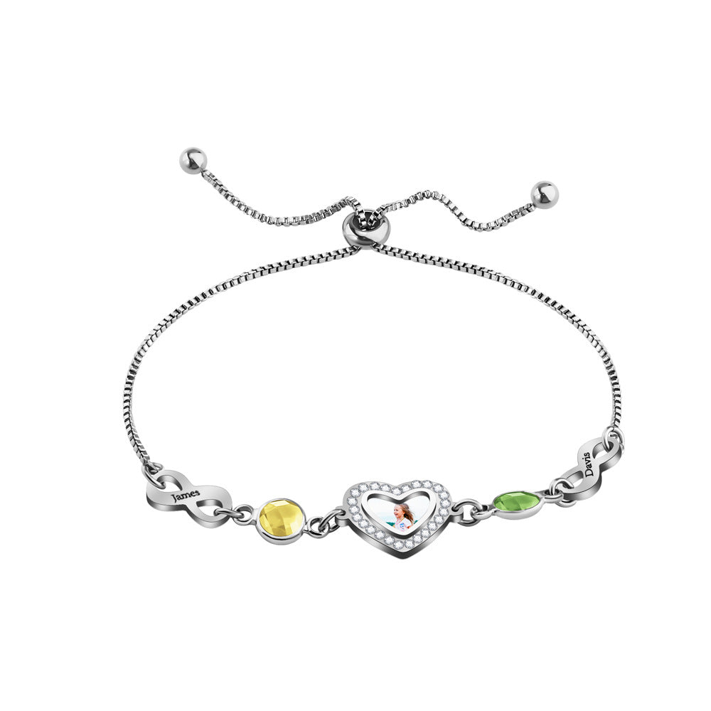 Collier Coeur Prénoms Personnalisés Avec Pierres De Naissance