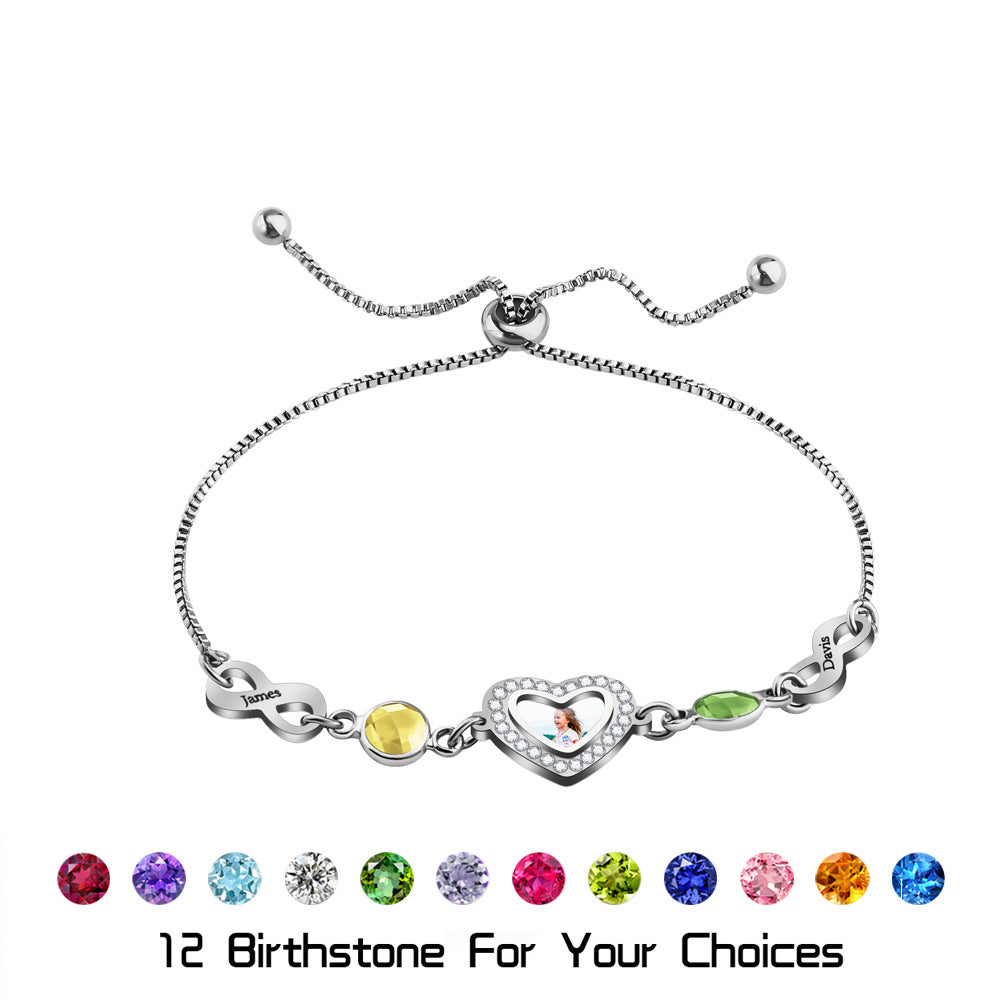 Collier Coeur Prénoms Personnalisés Avec Pierres De Naissance