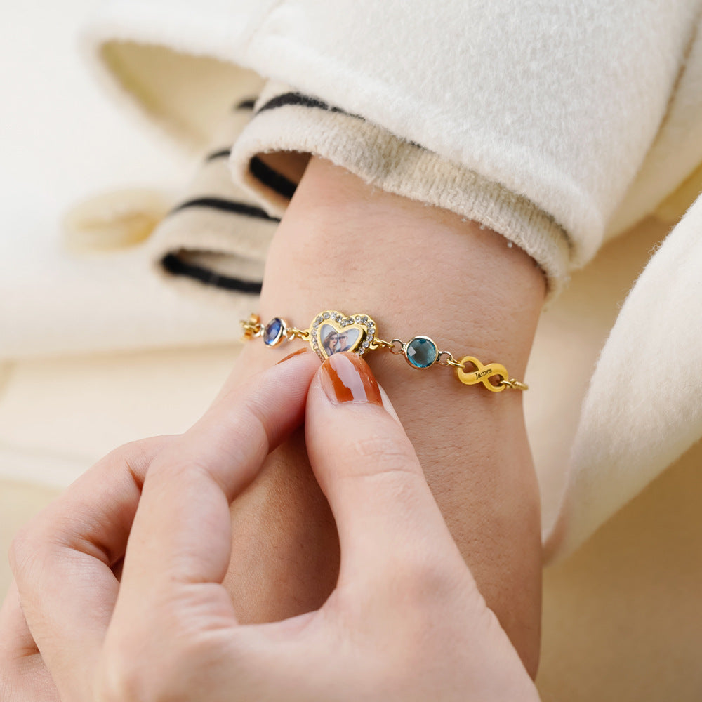 Collier Coeur Prénoms Personnalisés Avec Pierres De Naissance