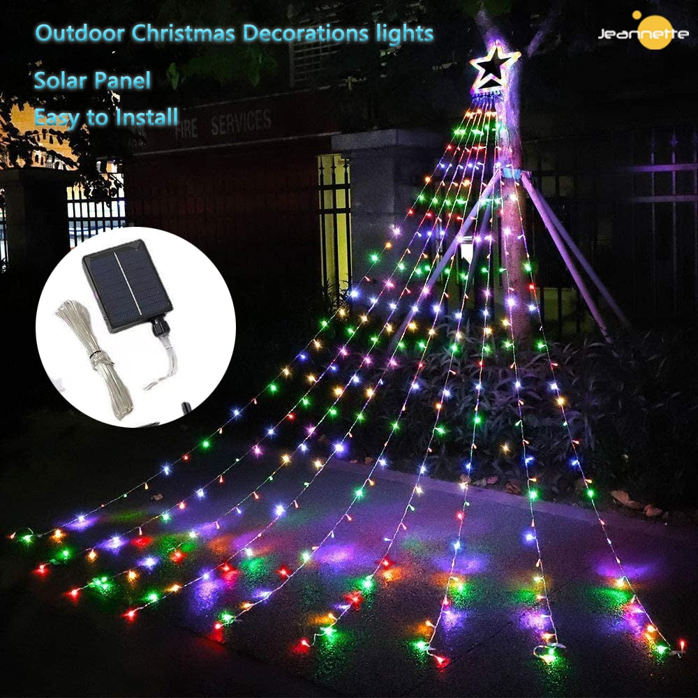 Christmas Decorations Waterfall Solar Lights