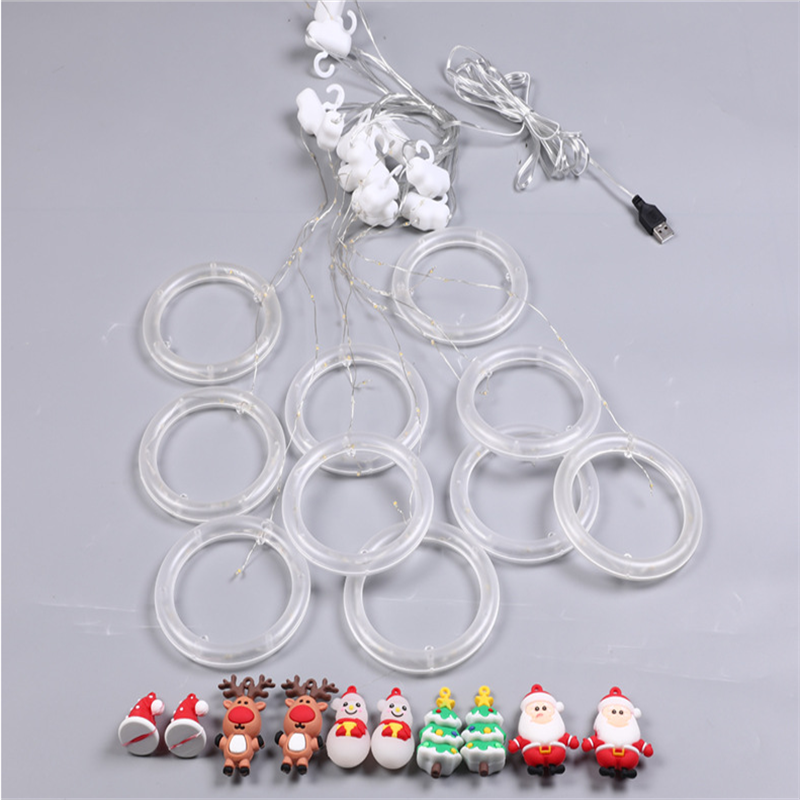 Christmas LED Santa Claus Snowman Tree Curtain String Light