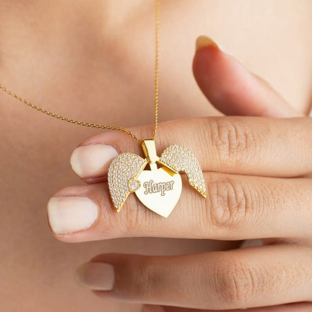 Engraved Heart Necklace Valentine's Day