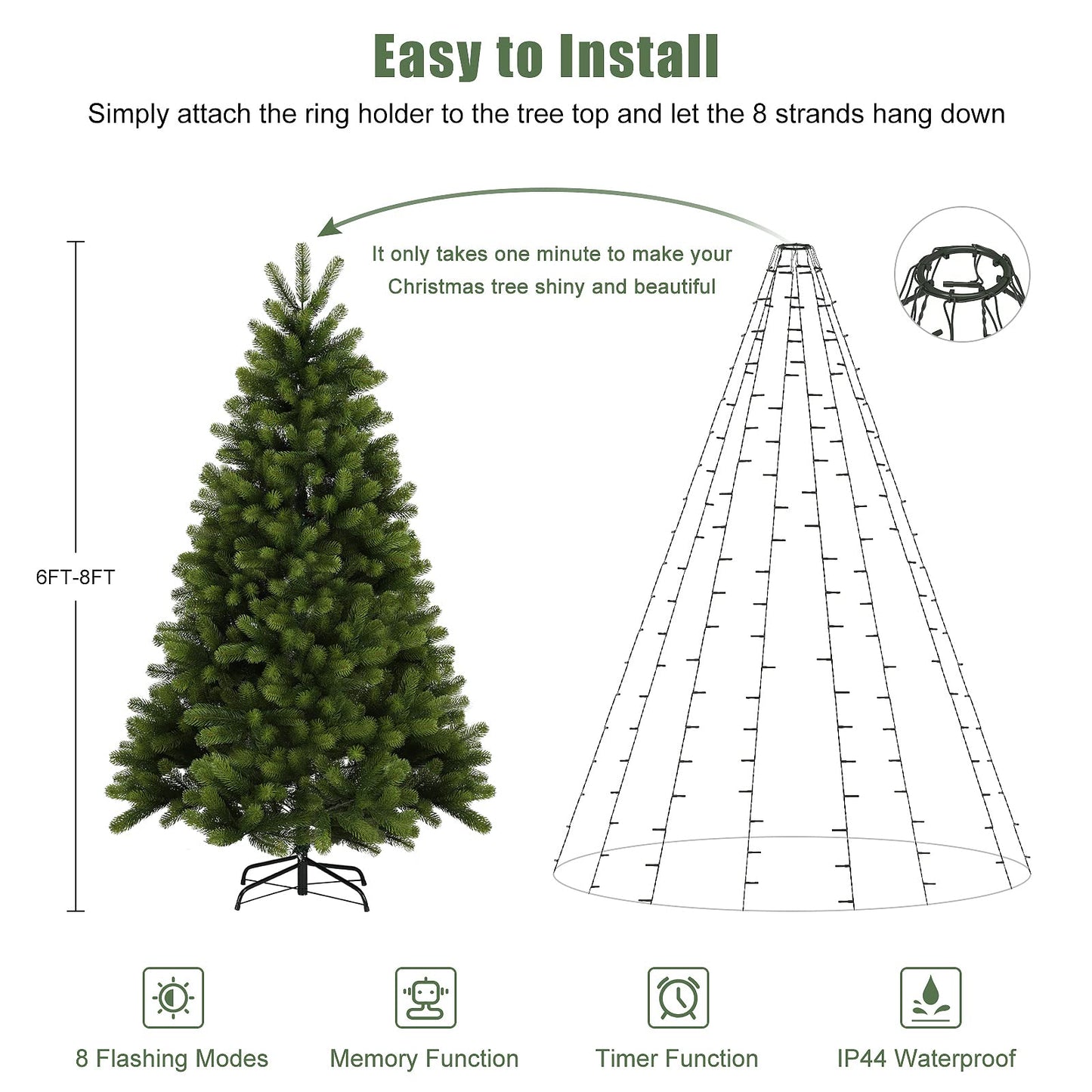 🎄Großer Weihnachtsverkauf - mehrfarbige LED-Weihnachtsbaum-Lichtshow
