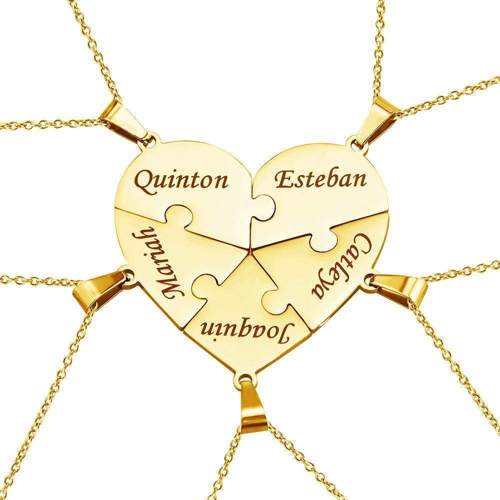Famille Coeur Pendentif Puzzle Collier Bracelet Keychian TT