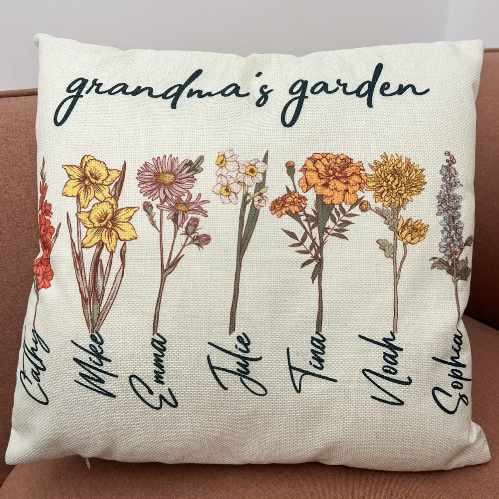 Mama's Garden is Her Children Coussin d'oreiller personnalisé